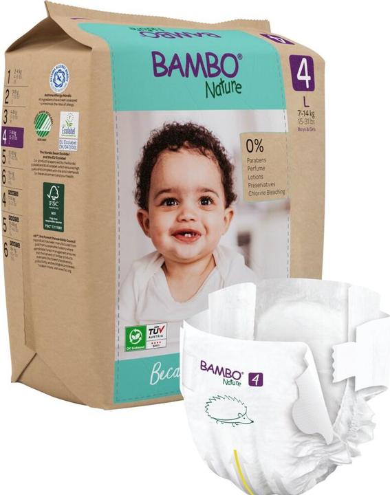 Actual product image Bambo Nature, Gr. 4, 7-14 kg, Papier Verpackung (Size 4, 24 Piece)