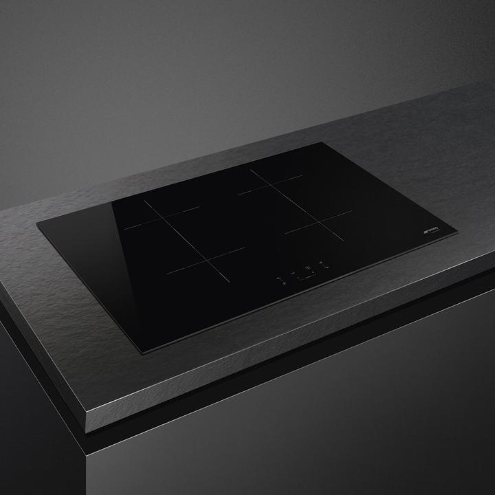 Actual product image Smeg SIB2741D Black Built-in 75 cm Induction hob 4 Cooker(s) (75 cm, Induction hob)