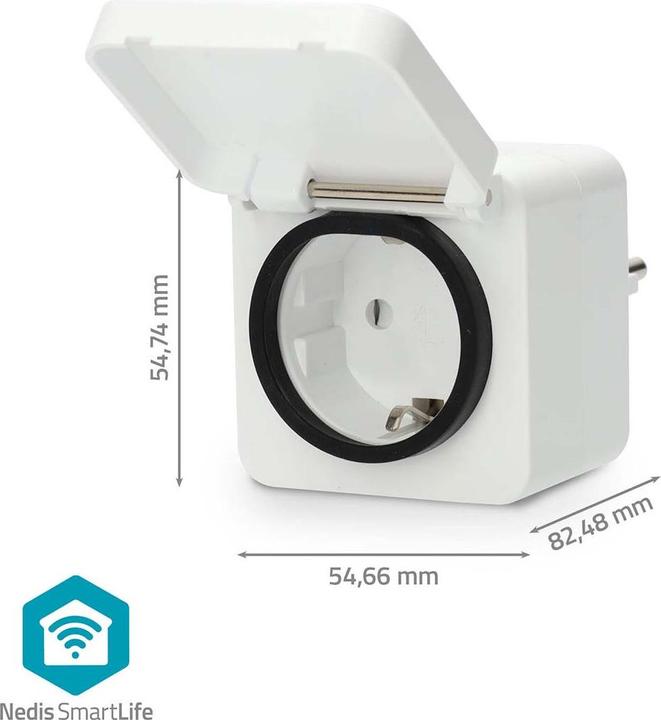 Actual product image Nedis SmartLife Smart Stecker | Wi-Fi | IP44 | 3680 W | Schutzkontakt | -25 - 55 °C | Android™ / IOS