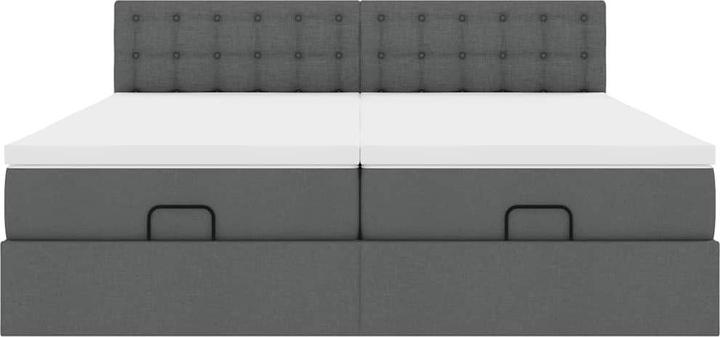Immagine prodotto vidaXL Letto ottomano con materassi grigio scuro 200x200 cm struttura letto in tessuto (200 x 200 cm)