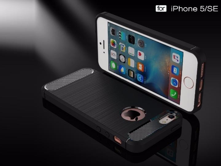 Immagine prodotto Screenguard Apple iPhone 5/5S/SE Custodia Carbon Brushed Soft TPU (Apple iPhone 5)