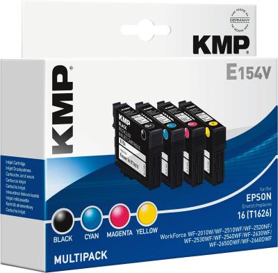 Image du produit KMP E154V Multipack BK/C/M/Y compatible avec Epson T 162 (M, C, Y, CF)