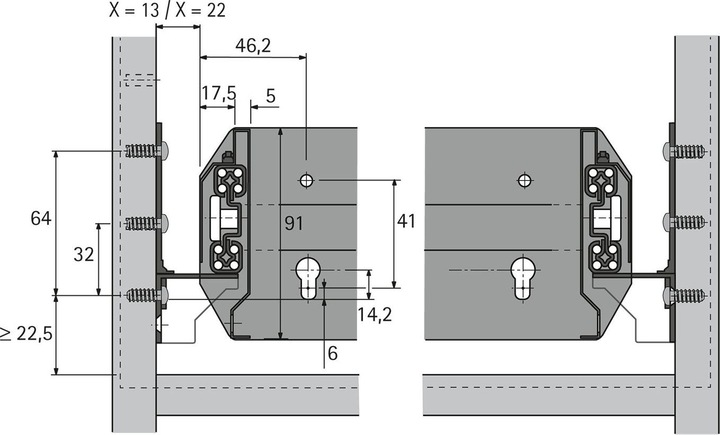 Produktbild Hettich Quadro Duplex 60 (1 Stk.)