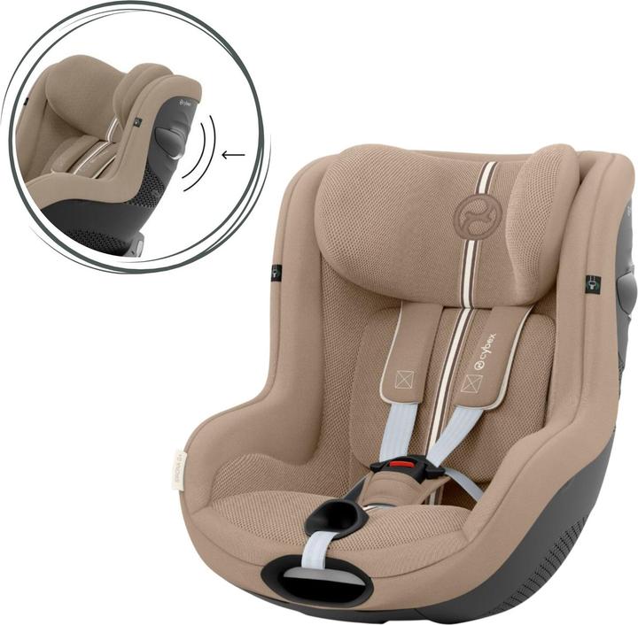 Actual product image Cybex SIRONA G I-SIZE PLUS Almond Beige | beige (Reboarder, ECE R129/i-Size Standard)