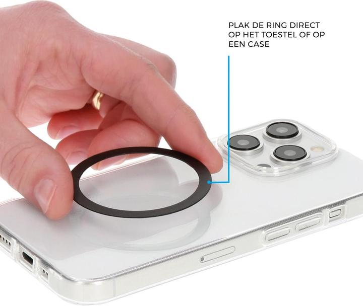 Actual product image Mobiparts MagSafe compatible Ring Black (2pcs)