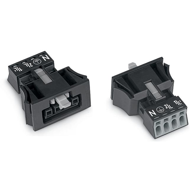 50x Wago Netz-Steckverbinder WINSTA MIN, Elektronikkabel + Stecker, Schwarz