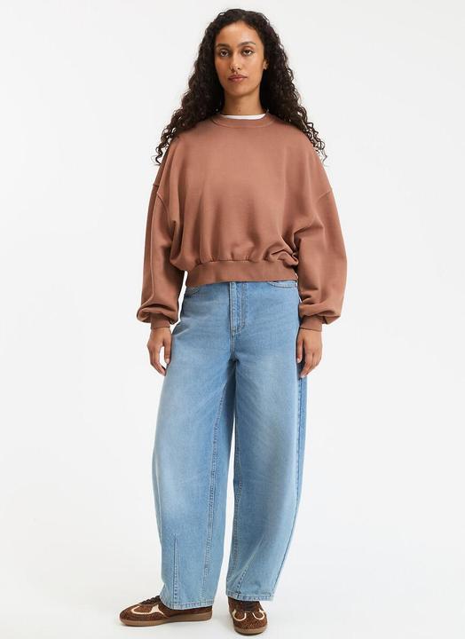 Actual product image La Redoute Collections Kurzes Sweatshirt mit Rundhalsausschnitt (S)