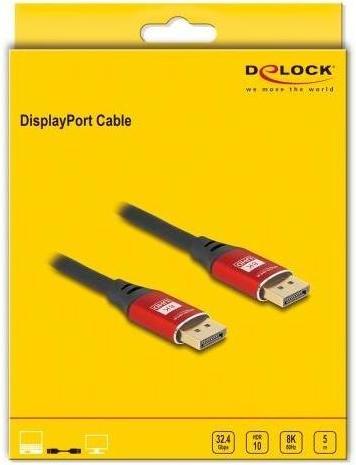 Produktbild Delock DisplayPort Kabel 8K 60 Hz 5 m rot Metall (5 m)
