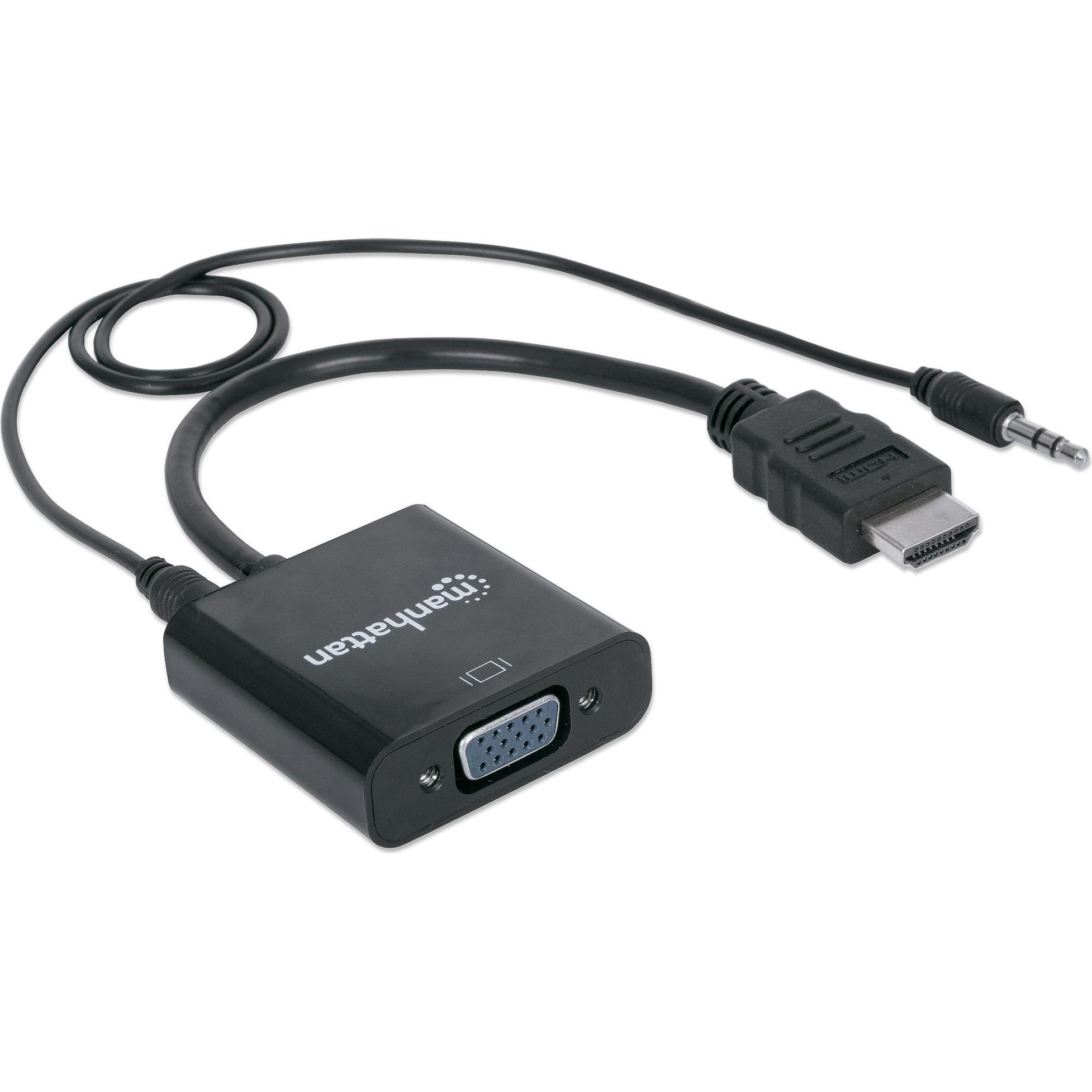 Manhattan Videokonverter (HDMI, 26 cm), Data + Video Adapter, Schwarz