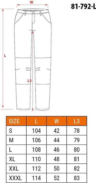 Nährwerte und Zutaten Neo Warnschutzhose (L)