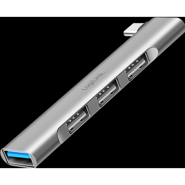 LogiLink Prüfen (USB-C, 4 Ports), Dockingstation + USB Hub
