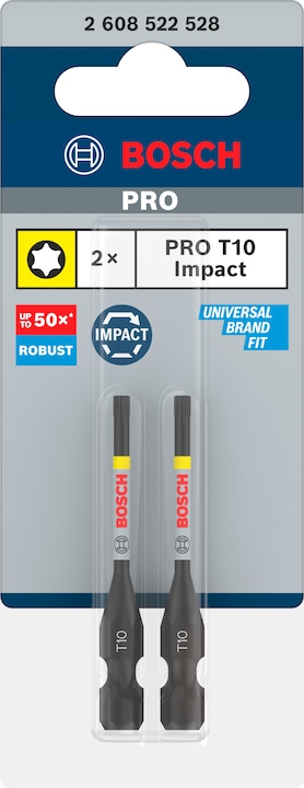 Actual product image Bosch Professional Zubehör PRO Torx Impact Bit, T10, 55 mm, 2 pcs. (T10)