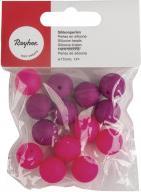 Produktbild Rayher Silikonperlen, 15mm ø, pink, 14 Stück
