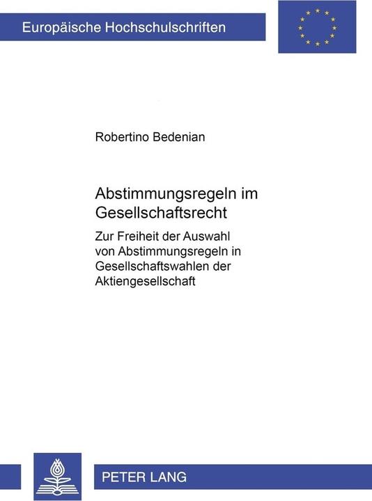 Energie-Label Abstimmungsregeln im Gesellschaftsrecht (Deutsch, Robertino Bedenian, 2000)