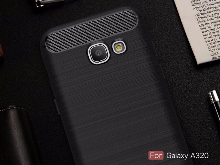 Produktbild Screenguard Samsung Galaxy A3 2017 Hülle Carbon Brushed Soft TPU (Samsung Galaxy A3 (2017))