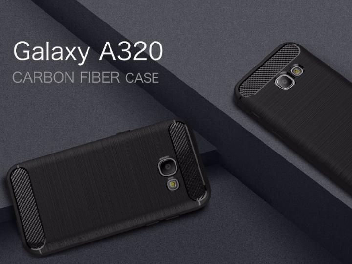 Produktbild Screenguard Samsung Galaxy A3 2017 Hülle Carbon Brushed Soft TPU (Samsung Galaxy A3 (2017))