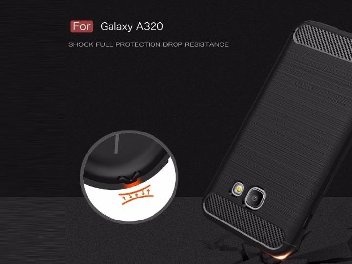 Produktbild Screenguard Samsung Galaxy A3 2017 Hülle Carbon Brushed Soft TPU (Samsung Galaxy A3 (2017))