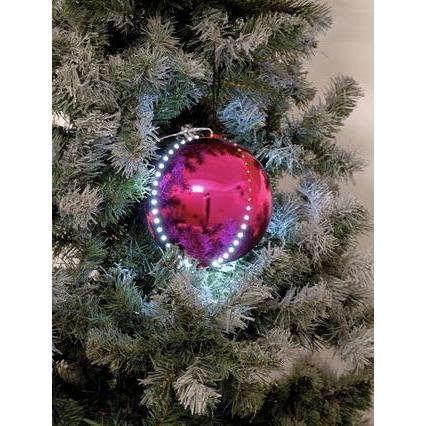 Europalms, Weihnachtsbeleuchtung, LED Snowball 8cm, rosa 5x