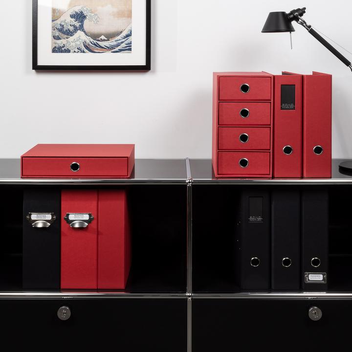 Actual product image Magni 1524452360 - S.O.H.O. Drawer box for DIN A4, with grip hole, red, 343 x 250 x 65 mm, 1 pc. (A4)