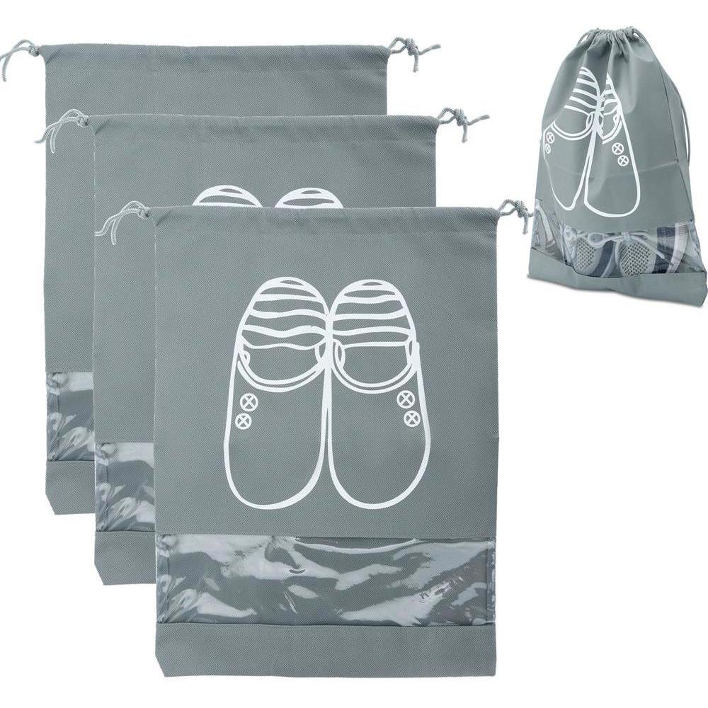 Intirilife, Reisezubehör, 3x Schuhbeutel in GRAU, Grau