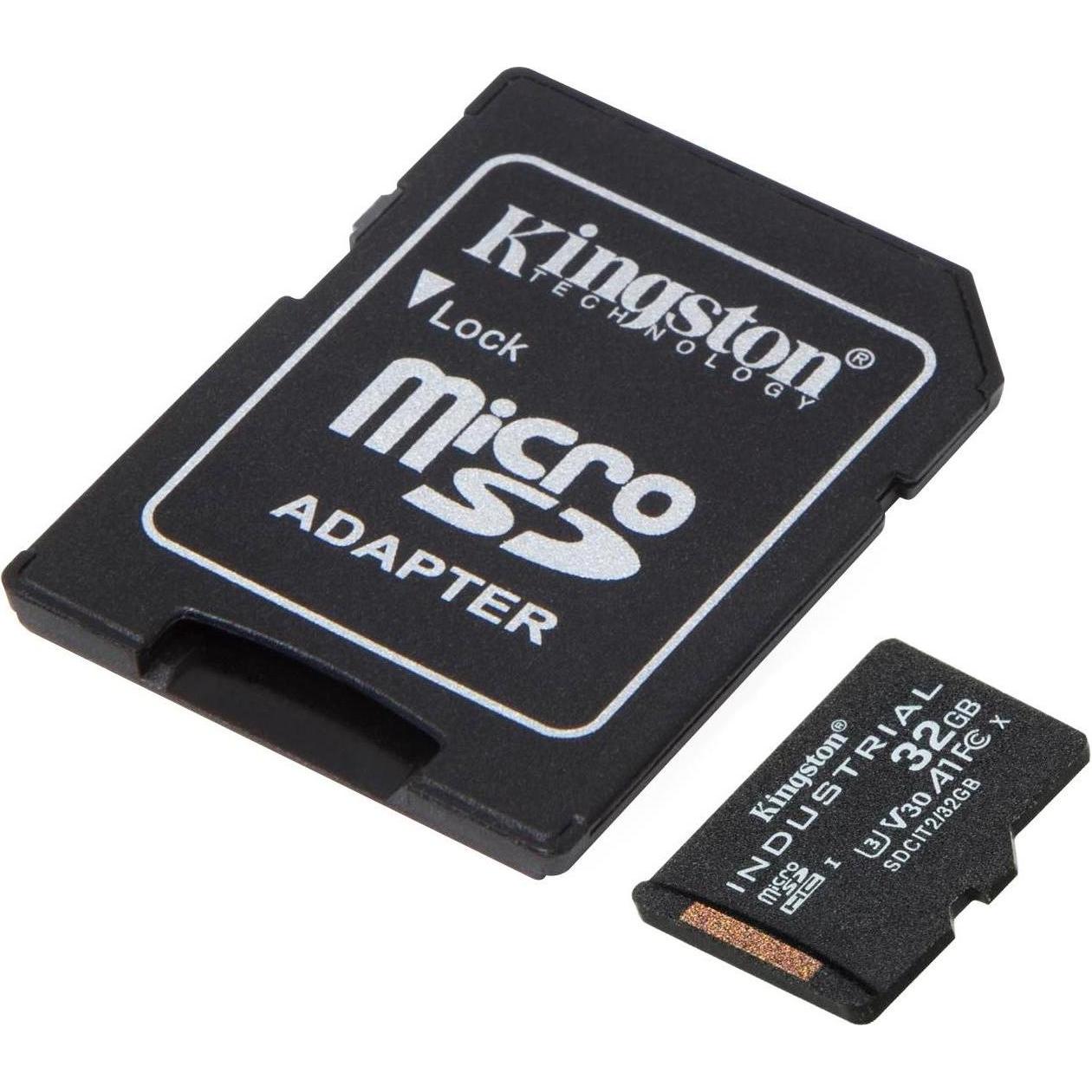 Thumbnail - Kingston microSDHC Industrial pSLC (32 GB, microSDHC, U3, UHS-I), Speicherkarte, Schwarz