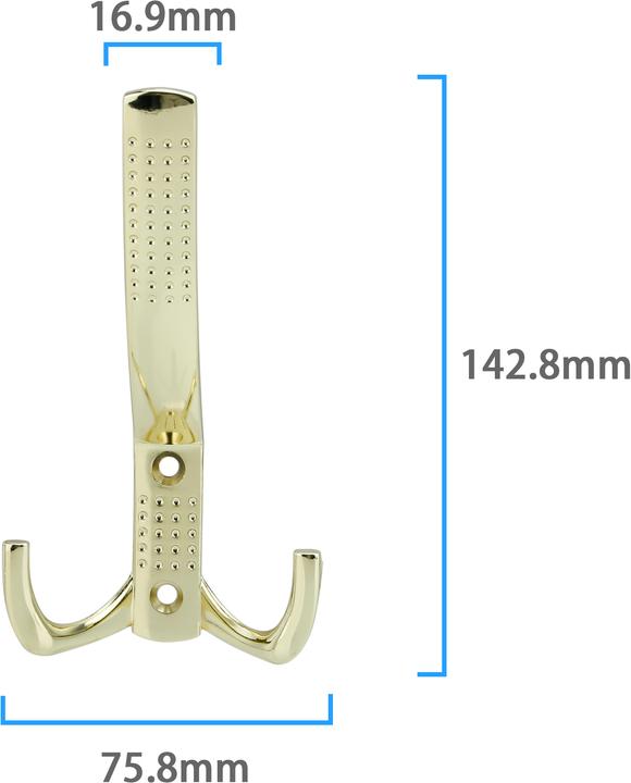 Actual product image Intirilife Double coat hook in gold