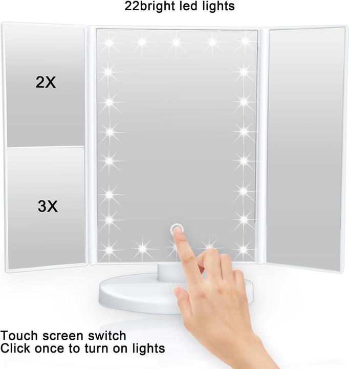 Actual product image Intirilife Make-up mirror with LED