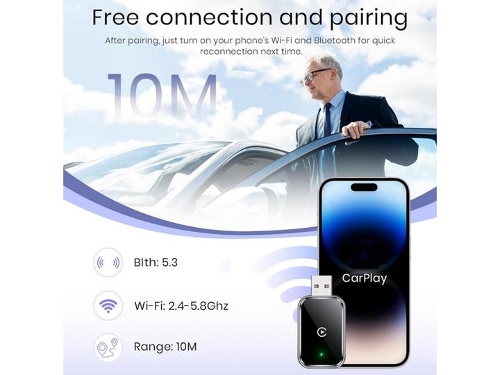 Actual product image PowerGuard Wireless Carplay Dongle für iPhone