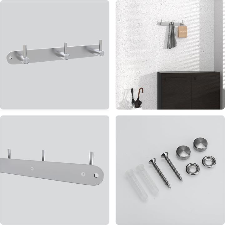 Actual product image Intirilife Coat rail with 3 hooks