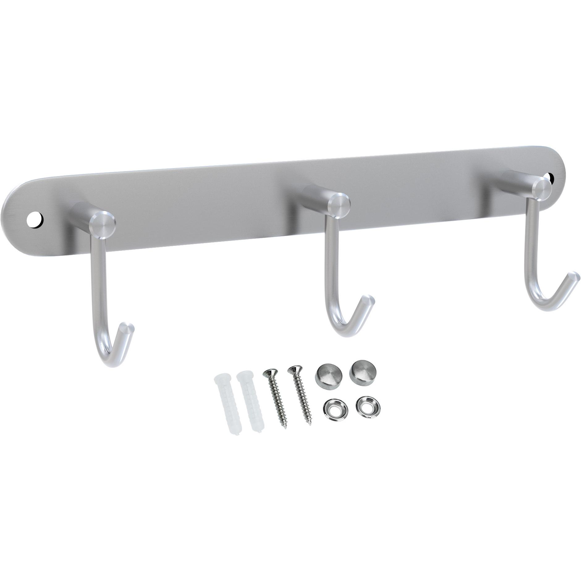 Intirilife, Garderobe + Kleiderhaken, Garderobenleiste mit 3 Haken