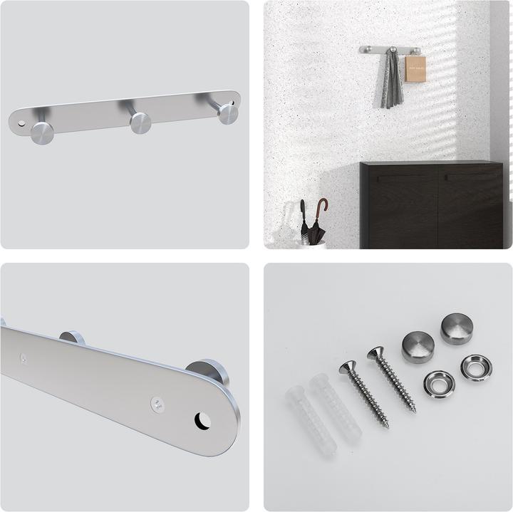 Produktbild Intirilife Garderobenleiste mit 3 Haken