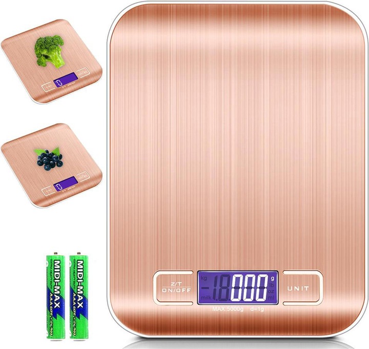 Actual product image Intirilife Digital Kitchen Scale in ROSÉ GOLD