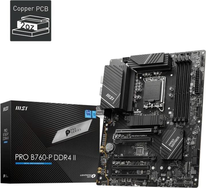 Image du produit MSI PRO B760-P DDR4 II (B760,S1700,ATX,DDR4) (LGA 1700, Intel B760, ATX)