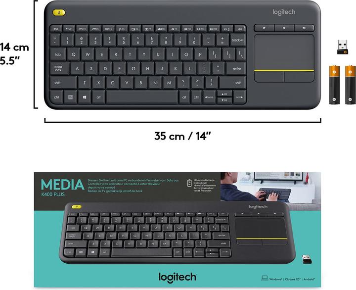 Immagine prodotto Logitech K400 Plus (CH, Senza fili)