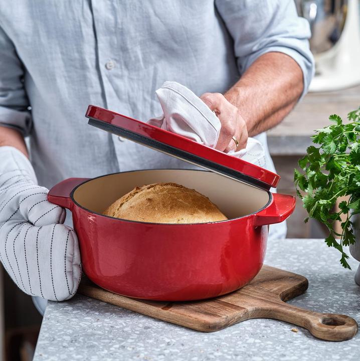 Actual product image KitchenAid braadpan 26cm - gemailleerd gietijzer - keizer rood - rond (26 cm, Casserole + Stewpot, Cast iron)