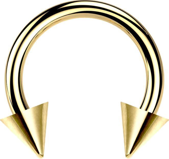 Actual product image Star Piercing Gold-plated circular barbell with two cones (without brass, Surgical steel 316L)