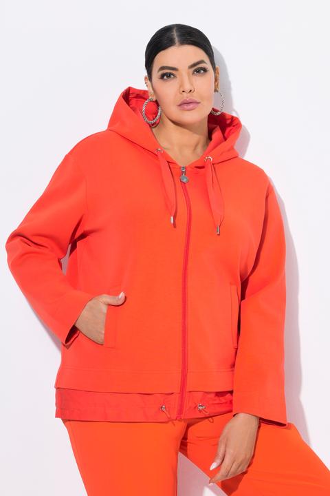 Produktbild Ulla Popken Kapuzenjacke, Bindeband, doppelter Saum (46, 48)