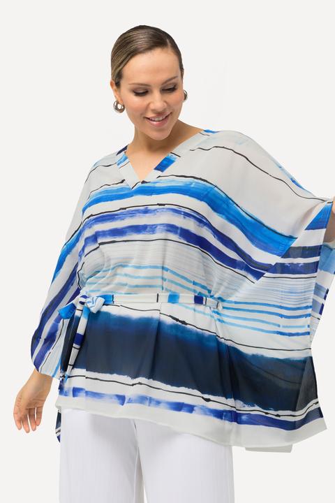 Immagine prodotto Ulla Popken Tunica dal taglio oversize in chiffon con scollo a V e maniche a 3/4 (50, 52)
