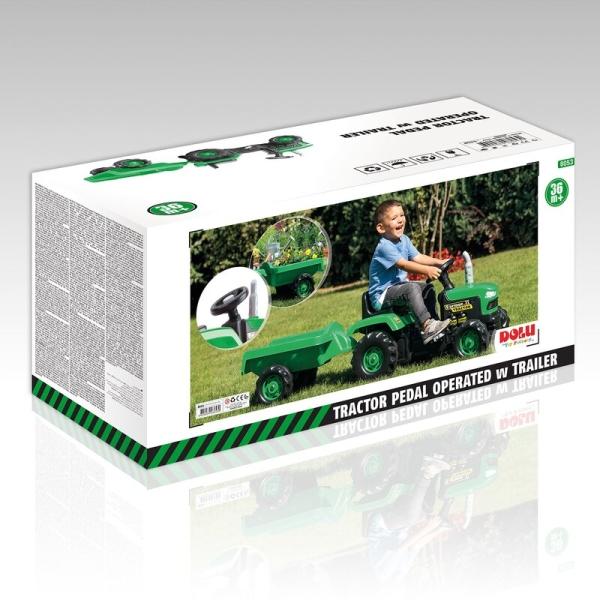 Image du produit Siva Tracteur à pédales pour enfants avec remorque Farmer Tractor