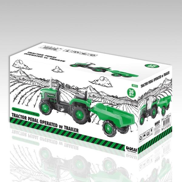 Image du produit Siva Tracteur à pédales pour enfants avec remorque Farmer Tractor