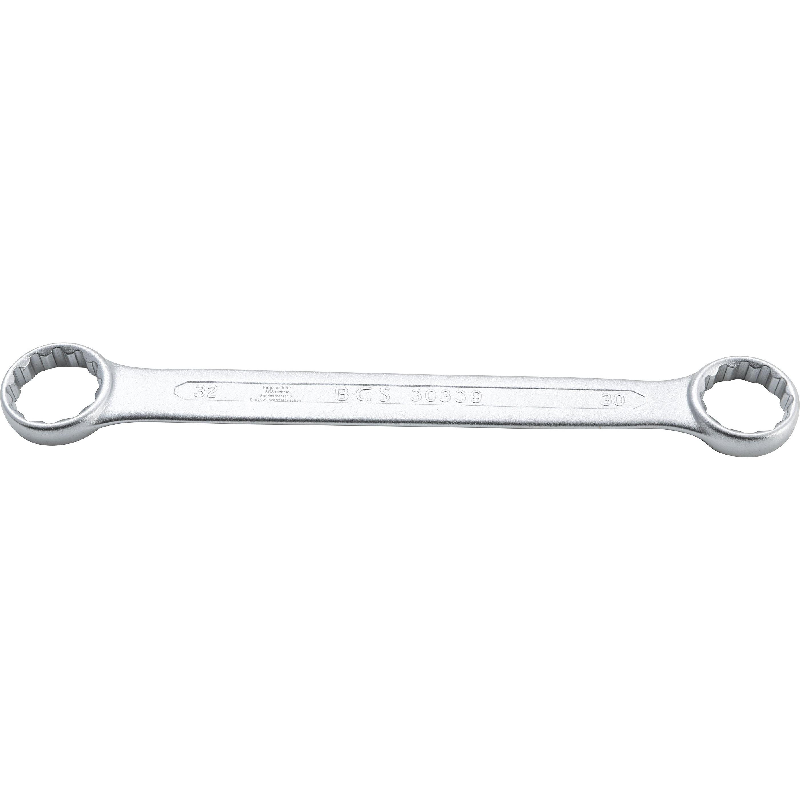 BGS, Schraubenschlüssel, Doppel-Ringschlüssel extra flach SW 30 x 32 mm (30 mm)
