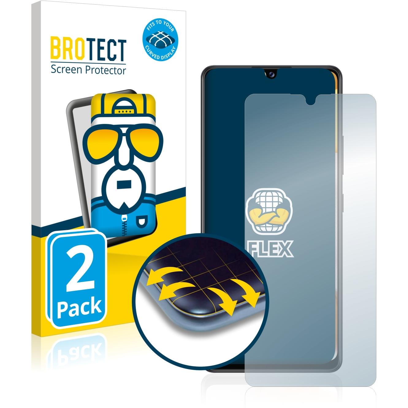 BROTECT Full-Cover Displayschutz (2 Stück, Samsung Galaxy A42 5G), Smartphone Schutzfolie, Transparent