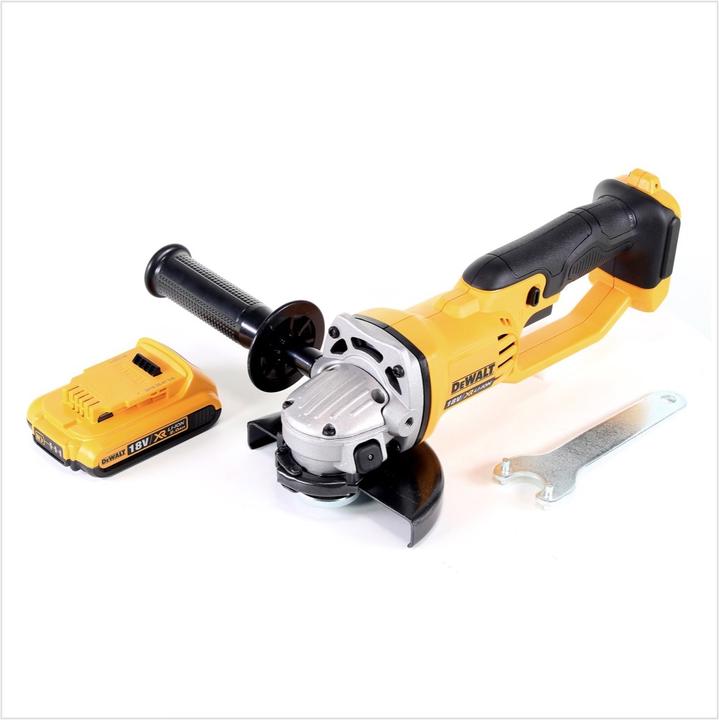 Actual product image DeWalt DCG 412 Battery angle grinder 18V 125mm Solo + 1x battery 2.0Ah - without charger (125 mm)