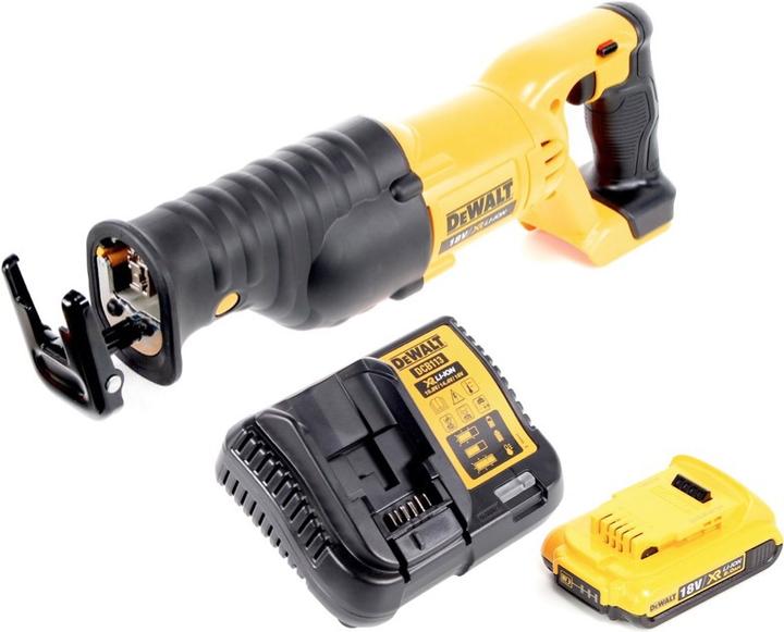 Actual product image DeWalt DCS 380 D1 Reciprocating saw 18 V + 1x rechargeable battery 2.0 Ah + charger