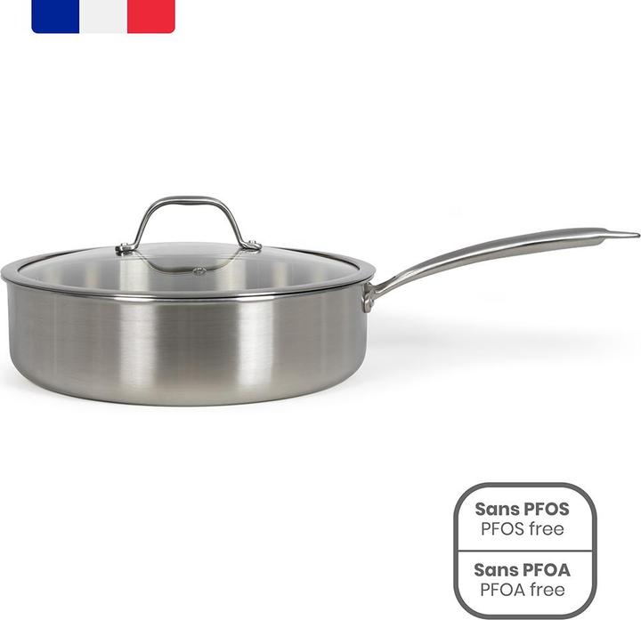Produktbild Livoo Brigade - Edelstahl-Pfanne 28 cm (Bratpfanne, Aluminium, Edelstahl)