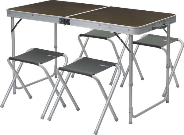Berger Solo + 4 sgabelli Tavolo da picnic 60 x 120 cm