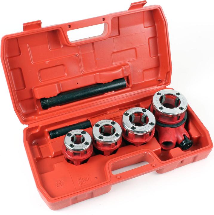 Produktbild Wiltec Gewindeschneider Set 7tl. Rohrschneider Schneidkluppe Schneideisen Stahl