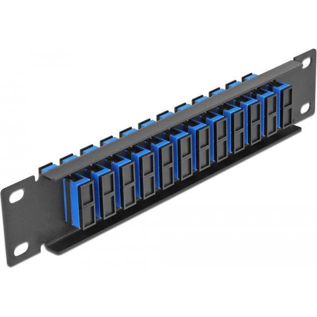 Thumbnail - Delock 10? LWL Patchpanel 12 Port SC Duplex blau 1 HE schwarz, Server Zubehör, Schwarz, Blau