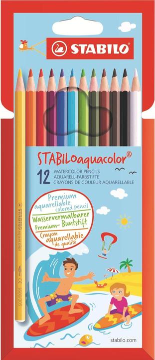 Produktbild STABILO aquacolor Aquarell-Buntstift (Mehrfarbig, 12 x)