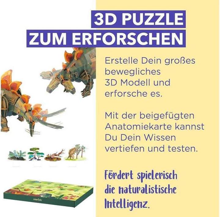 Image du produit mierEdu Eco 3D Puzzle - Stegosaurus (mobile) (154 pièces)